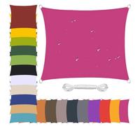 Vela Ombreggiante Impermeabile per Giardino Rettangolare Tenda da Sole per Esterno Cortile Terrazza Balcone Patio Telo Ombreggiante Protezione UV 95% con Corda-rose red||4x6m