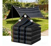 Vela Ombreggiante Nera con Bordo a Strisce Arcobaleno - 98% Rete Oscurante Occhielli Rinforzati per Giardino, Patio, Cortile e Copertura Esterna per Piante Serre Nero(10x12ft)