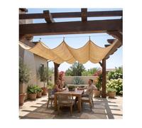Vela ombreggiante ondulata a forma di U HDPE, Tettoia for pergola con rete parasole esterna, Tenda a baldacchino ondulata retrattile a forma di U, Durevole(W3.2*L12m/W10.50*L39.37ft)