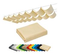 Vela Ombreggiante Ondulata Retrattile Tessuto Oxford 420D, Manuale Pieghevole Per Giardino Terrazzo(Beige,1x3m)