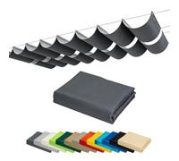 Vela Ombreggiante Ondulata Retrattile Tessuto Oxford 420D, Manuale Pieghevole Per Giardino Terrazzo(Dark Gray,1x5m)