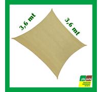 VELA OMBREGGIANTE QUADRATA ECRÙ TRASPIRANTE RINFORZO LATERALE - 2 MISURE