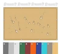 Vela Ombreggiante Rettangolare 1 x 4 m 98% Protezione UV e 185g/m² Poliestere Telo Tenda da Sole per Esterno con Fune per Terrazza, Balcone, Campeggio, Beige