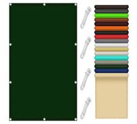 Vela Ombreggiante Rettangolare 100 x 360 cm Rettangolare Impermeabile, Protezione UV Vela Ombreggiante Parasole con Corda e Occhiellato per Esterno Giardino Terrazzo, Verde Scuro