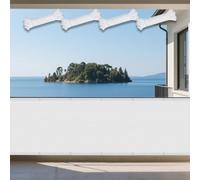 Vela Ombreggiante Rettangolare 135 x 440 cm Protezione UV 98% Vele Ombreggianti Impermeabile con Fune e Occhiellato Protezione UV per Giardino Terrazzo e Campeggio, Bianco