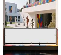 Vela Ombreggiante Rettangolare 145 x 385 cm Protezione UV 98% Impermeabile Telo Ombra Impermeabile Rettangolare con Occhielli per Esterno, Giardino e Terrazza, Piscina, Bianco
