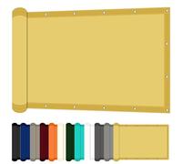 Vela Ombreggiante Rettangolare 165 x 360 cm Protezione UV Tenda a Vela per Esterno Impermeabile e Antivento per Esterno/Giardino/Terrazzo/Balcone, Giallo sabbia