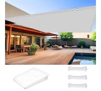 Vela Ombreggiante Rettangolare 2.2 x 2.8 m Impermeabile Vela Ombreggiante Parasole con Occhielli Protezione Raggi UV HDPE Tenda da Sole per Esterno Giardino Terrazza, Bianco