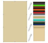 Vela Ombreggiante Rettangolare 250 x 360 cm Rettangolare Impermeabile, Protezione UV Vela Ombreggiante Parasole con Corda e Occhiellato per Esterno Giardino Terrazzo, Color Crema