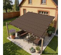 Vela Ombreggiante Rettangolare 3.6 x 5 m Frangisole Anti-Uv Antistrappo Robusta con Occhielli in HDPE Tela Vela Ombreggiante per Giardino Esterno Giardino Terrazza, Marrone