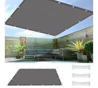 Vela Ombreggiante Rettangolare 3 x 5 m 98% Protezione UV Tenda Parasole Rettangolare con Occhielli per Giardino Balcone, Grigio Chiaro