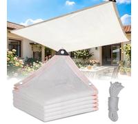 Vela Ombreggiante Rettangolare 3x3 3x4 4x4 5x5 Rete Ombreggiante Bianca Rete Parasole Con Occhielli Per Esterni Vela Ombreggiante Traspirante Tessuto Ombra Per Pollaio Posto Fiore(5x7m)