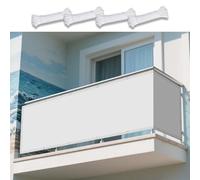 Vela Ombreggiante Rettangolare 420 x 460 cm Rettangolare 98% Anti-Uv Vela Tela Ombreggiante Protezione Uv, Tessuto 185 G/M² per Esterno, Giardino, Terrazzo, Balcone, Patio, Bianco