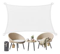Vela Ombreggiante Rettangolare 425 x 450 cm Rettangolare Protezione Solare Anti UV HDPE Traspirante Tessuto Ombreggiante con Fune per Giardino, Terrazza, Piscina (Personalizzabile), Bianco