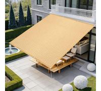 Vela Ombreggiante Rettangolare 550 x 700 cm Frangisole Anti-Uv Antistrappo Robusta con Occhielli in HDPE Telo Parasole per Giardino Esterno Giardino Terrazza, Color Crema