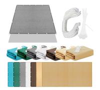 Vela Ombreggiante Rettangolare 571 x 617 cm Antivento/Protezione UV Traspirante Telo Ombra Protezione Anti Raggi UV e Traspirante per Giardino, Patio, Pergola, Cortile, Grigio Chiaro
