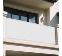 Vela Ombreggiante Rettangolare 62 x 165 cm Rettangolare 98% Anti-Uv Ombreggiante Impermeabile con Corde e Occhiello per Esterno Terrazzo Balcone Giardino, Bianco