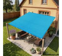 Vela Ombreggiante Rettangolare 7 x 8 m Frangisole Anti-Uv Antistrappo Robusta con Occhielli in HDPE Tela Vela Ombreggiante per Giardino Esterno Giardino Terrazza, Blu Cielo