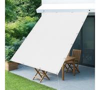 Vela Ombreggiante Rettangolare 80 x 840 cm, Traspirante HDPE Protezione Uv, Antistrappo, Tenda da Sole Privacy con Occhielli per Esterno Terrazzo Balcone Giardino, Bianco