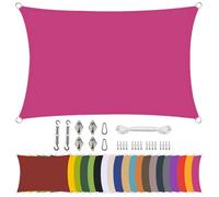 Vela Ombreggiante Rettangolare Impermeabile per Giardino con accessori Tenda da Sole per Esterno Cortile Terrazza Balcone Patio Telo Ombreggiante Protezione UV 95% con Corda-rose red||2x2m