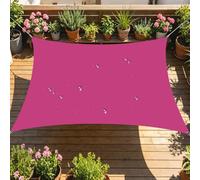Vela Ombreggiante Rettangolare Impermeabile Tenda da Sole per Esterno Giardino Cortile Terrazza Balcone Patio Telo Ombreggiante Protezione UV 95% con Corda-rose red||4x5m