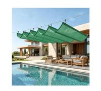 Vela ombreggiante telescopica a onda, rete ombreggiante a forma di U resistente ai raggi UV for uso esterno,perfetta for terrazzi, ponti, giardini(W2.8*L14m/W9.19*L45.93ft)