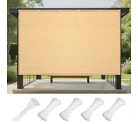 Vela Ombreggiante Tenda 180 x 310 cm Protezione Solare Raggi UV Rettangolare Telo Ombra Protezione Raggi UV Poliestere Antistrappo per Terrazza Giardino Balcone Campeggio, Color Crema
