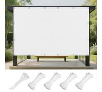 Vela Ombreggiante Tenda 180 x 410 cm Protezione Solare Raggi UV Rettangolare Telo Ombra Protezione Raggi UV Poliestere Antistrappo per Terrazza Giardino Balcone Campeggio, Bianco