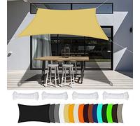 Vela Ombreggiante Tenda 2 x 2 m Rettangolare Protezione Raggi UV Vela Tenda 98% Protezione UV per Giardino Balcone Terrazza, Color Crema