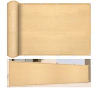 Vela Ombreggiante Tenda 220 x 370 cm Protezione Raggi UV Traspirante Rettangolo Idrorepellente, con Corde di Supporto Terraza, Jardín, Balcón, Camping, Color Crema