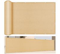 Vela Ombreggiante Tenda 220 x 390 cm Protezione Raggi UV Traspirante Rettangolo Idrorepellente, con Corde di Supporto Terraza, Jardín, Balcón, Camping, Giallo sabbia