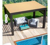 Vela Ombreggiante Tenda 340 x 460 cm Protezione Antivento 98% Anti UV Rete Parasole Antivento con Fune e Occhiellato per Balcone, Esterno, Giardino, Terrazza, Sabbia, Color Crema