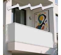 Vela Ombreggiante Tenda a Vela 104 x 160 cm Protezione Raggi UV Impermeabile Copertura Anti UV Antivento con Occhielli con Fune per Esterno per Giardino, Balcone, Bianco