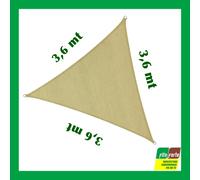 VELA OMBREGGIANTE TRIANGOLARE ECRU TRASPIRANTE RINFORZO LATERALE MISURE VARIE