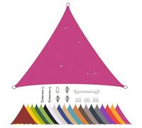 Vela Ombreggiante Triangolare Impermeabile per Giardino con accessori, Tenda da Sole da Esterno con Corda Blocca il 95% dei Raggi UV, Tende Vela Parasole per Terrazza Balcone-rose red||3.6x3.6x3.6m