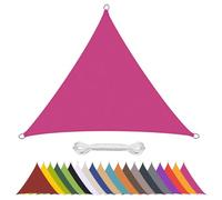 Vela Ombreggiante Triangolare Impermeabile per Giardino, Tenda da Sole da Esterno con Corda Blocca il 95% dei Raggi UV, Tende Vela Parasole per Terrazza Balcone-rose red||5x5x7m