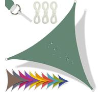 Vela ombreggiante triangolare, protezione UV al 95%, impermeabile, per giardino, balcone, terrazza, con corda, 4 x 4 x 5,7 m, soluzione parasole per esterni, colore: verde scuro