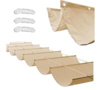 Vela Ombreggianti Onda Retrattile Tenda da Sole per Vele Ombreggiante Impermeabile Telo Parasole con Occhiellato Protezione UV al 95% Tenda Vela per Esterno,Giardino,Terrazzo (Khaki,1.2x6.5M)