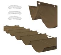Vela Ombreggianti Onda Retrattile Tenda da Sole per Vele Ombreggiante Impermeabile Telo Parasole con Occhiellato Protezione UV al 95% Tenda Vela per Esterno,Giardino,Terrazzo (Brown,1.2x6M)