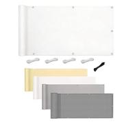 Vela Parasole- 1.1x1.6M Bianco - Telo Impermeabile con Occhielli - Vela Ombreggiante, Copertura per Pergola e Balcone, Schermo per Privacy con Protezione UV - per Portici, Terrazze e Patii