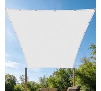 Vela Parasole 1.5 x 2.6 m Impermeabile Tenda a Vela Protezione Raggi UV Occhielli e Corda per Terrazza, Giardino, Balcone, Campeggio, Concava, Bianco