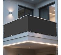 Vela Parasole 1.5 x 3.4 m Resistente Ai Raggi UV Telo Parasole per Esterni Senza Foratura per Balcone Patio Giardino Esterno Terrazza, Grigio Scuro