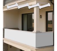 Vela Parasole 120 x 480 cm Rettangolare 98% Anti-Uv Impermeabile Rettangolo Protezione Solare Respirante Anti UV per Giardino Balcone Terrazza Campeggio, Bianco