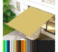 Vela Parasole 120x240cm Idrorepellente e Antivento, con Protezione 98% Uv, Robusto e Stabile Tenda a Vela Terrazza per Campeggio, Serre, Pergola, Giardino, Giallo sabbia