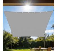 Vela Parasole 220 x 260 cm Protezione Raggi UV Tenda a Vela Parasole Occhielli e Corda per Esterno, Giardino e Terrazza, Piscina, Grigio Chiaro