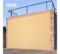 Vela Parasole 220 x 600 cm Anti UV Corde di Supporto Tenda Parasole Esterno Telo Ombra Lavabile con Occhielli, 185Ggsm Oxford per Balconi per Esterno, Giardino Terrazzo, Color Crema