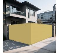 Vela Parasole 242 x 392 cm 98% Protection Contre Les Rayons UV Rete Ombreggiante Antivento con Fune e Occhiellato per Terrazza, Giardino, Balcone, Campeggio, Giallo sabbia