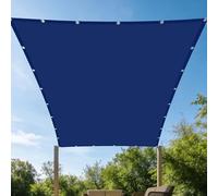 Vela Parasole 3.2 x 3.2 m Impermeabile Tenda a Vela Protezione Raggi UV Occhielli e Corda per Terrazza, Giardino, Balcone, Campeggio, Concava, Blu Scuro