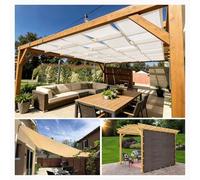 Vela Parasole, 3.5 x 1.5 m Protezione dal Vento, Impermeabile e Antivento, con Cuciture Trasversali a 6 Strati, Robusto e Stabile, per Giardino, Balcone, Terrazzo, Bianco