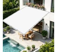 Vela Parasole 320 x 900 cm Protezione UV con Fune e Occhiellato Tenda a Vela per Esterno Sole Giardino Tenda Ombreggiante Impermeabile per Giardino, Terrazzo, Sabbia, Bianco